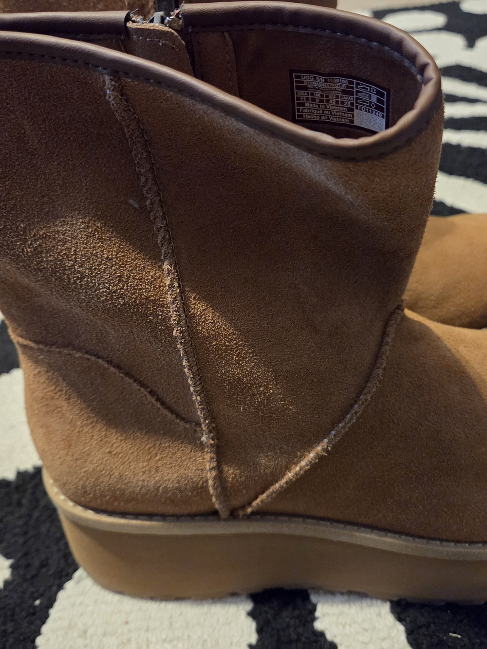 UGG Chestnut Brown Suede Platform Ankle Booties